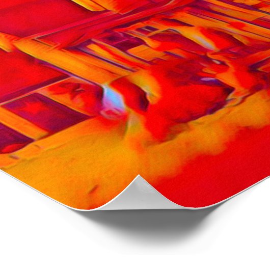 Poster Surburbs à flammes rouges (Coin)