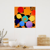 Poster Surcharge des points colorés Abstraits (Cuisine)