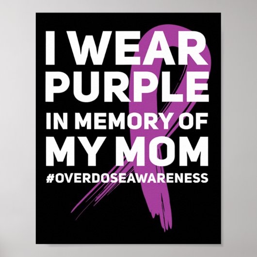 Poster Surconscience de surdosage Ruban violet en mémoire (Devant)
