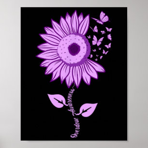 Poster Surdose de tournesol violet de papillon