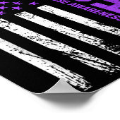 Poster Surdose Sensibilisation au ruban violet Drapeau Us (Coin)