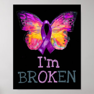 Poster Surdose Sensibilisation Papillon Violet Ruban Je s