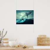 Poster Surf avec requins (Cuisine)