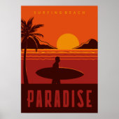 Poster Surf Beach Paradise (Devant)