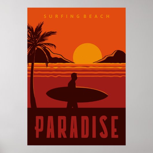 Poster Surf Beach Paradise (Devant)