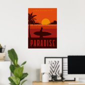 Poster Surf Beach Paradise (Bureau à domicile)