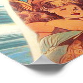 Poster Surf Beach Pin-up (Coin)