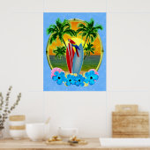 Poster Surf Beach Sunset (Cuisine)