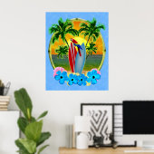 Poster Surf Beach Sunset (Bureau à domicile)