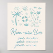 Poster Surf bleu bébé à bord Baby shower Maman Osa Bar (Devant)