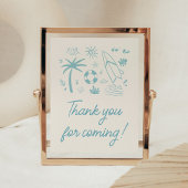 Poster Surf bleu bébé à bord Carte de remerciements Baby