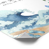 Poster Surf Board Beach Baby shower Bienvenue (Coin)