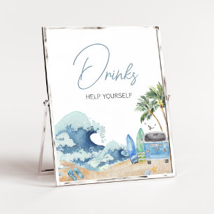 Poster Surf Board Beach Baby shower Boissons