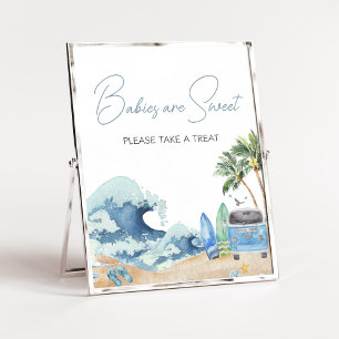 Poster Surf Board Beach Baby shower Les bébés sont doux