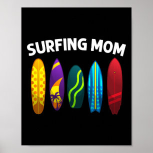 Poster Surf cool pour maman Mama surfeur Planche de surf