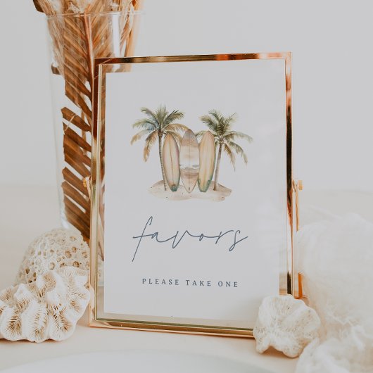 Poster Surf côtier Thème Baby shower Faveurs Signal