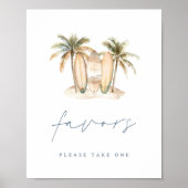 Poster Surf côtier Thème Baby shower Faveurs Signal (Devant)