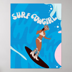 Poster surf cowgirl
