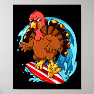 Poster Surf de dinde de Thanksgiving 