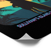 Poster Surf de palmiers de l'île de Sullivan en Caroline  (Coin)