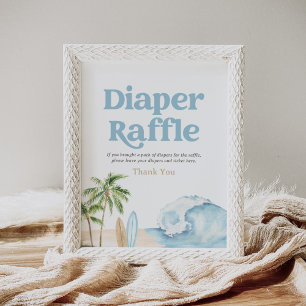 Poster Surf de plage - Baby shower Lavette