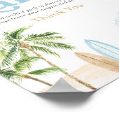 Poster Surf de plage - Baby shower Lavette (Coin)
