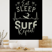 Poster Surf de sommeil de manger répéter (Cuisine)