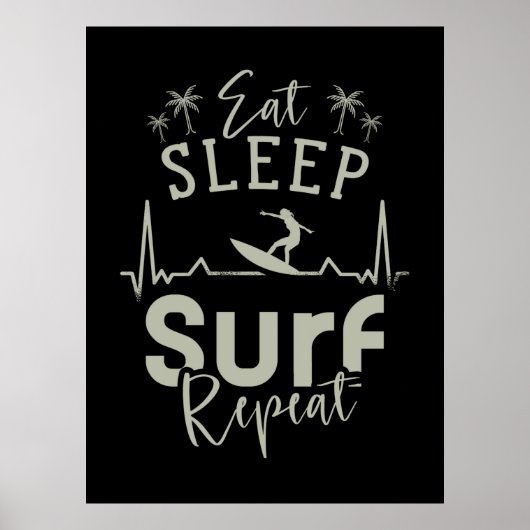 Poster Surf de sommeil de manger répéter (Devant)