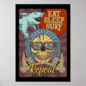 Poster Surf de sommeil de manger répéter (Devant)