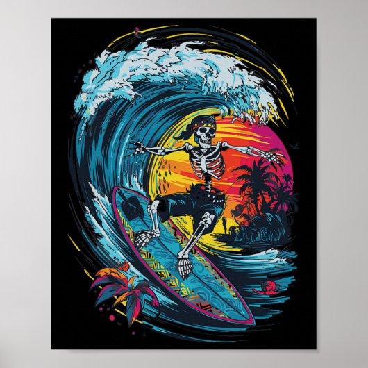 Poster Surf de squelette (Devant)