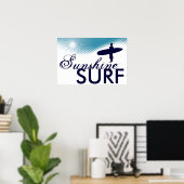 Poster surf ensoleillé (Bureau à domicile)