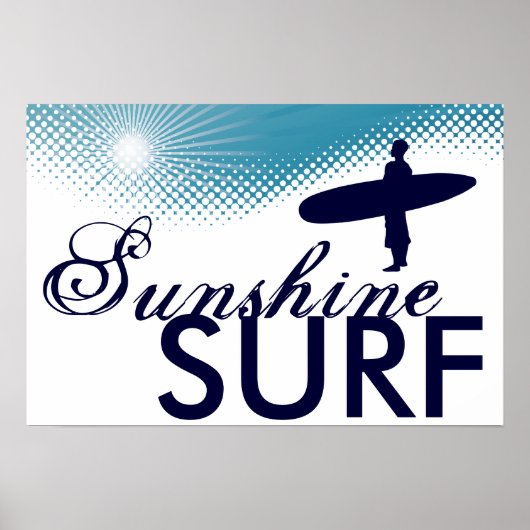 Poster surf ensoleillé (Devant)