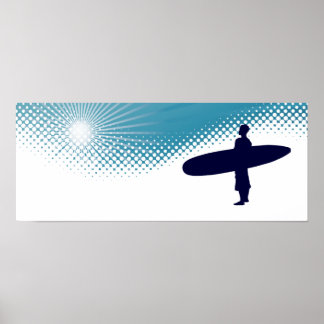 Poster surf ensoleillé