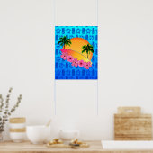 Poster Surf et fleurs d'Hibiscus (Cuisine)