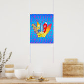 Poster Surf et fleurs d'Hibiscus (Cuisine)