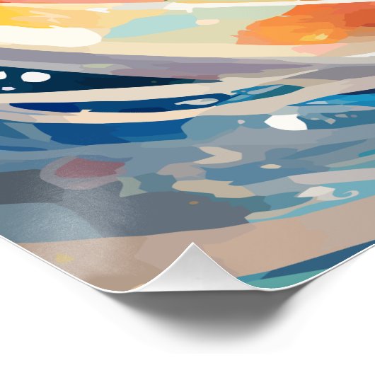 Poster Surf Gecko Riding Les Vagues (Coin)