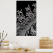 Poster SURF ! Gunmetal Gris Fractal Abstact Art (Cuisine)