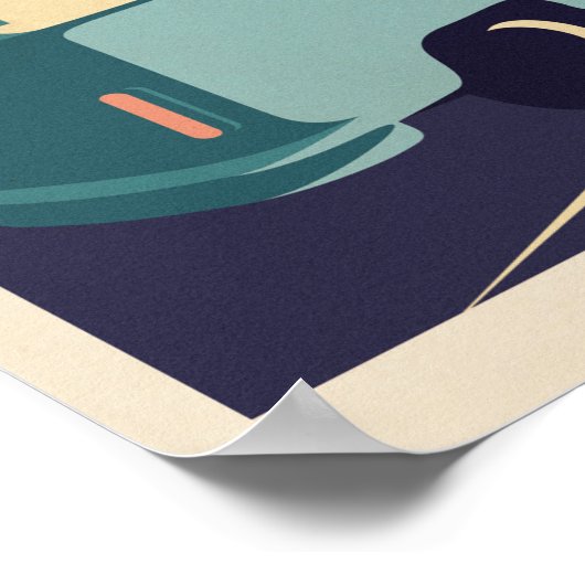 Poster Surf hawaïen rétro (Coin)