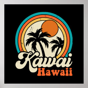 Poster Surf Kawaii Hawaï