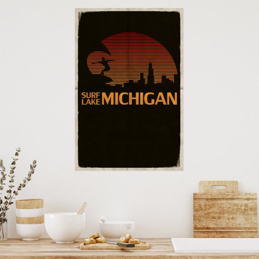 Poster Surf Lake Michigan ! (Cuisine)