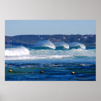Poster Surf - Newcastle Beach NSW Australie