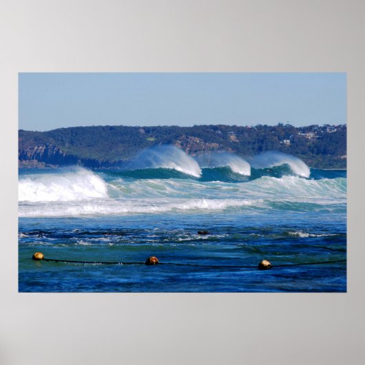 Poster Surf - Newcastle Beach NSW Australie (Devant)