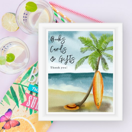 Poster Surf plage - Cartes de livres et cadeaux