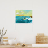 Poster Surf @Poster de surfeur d'eau - 20" x 16" (Cuisine)