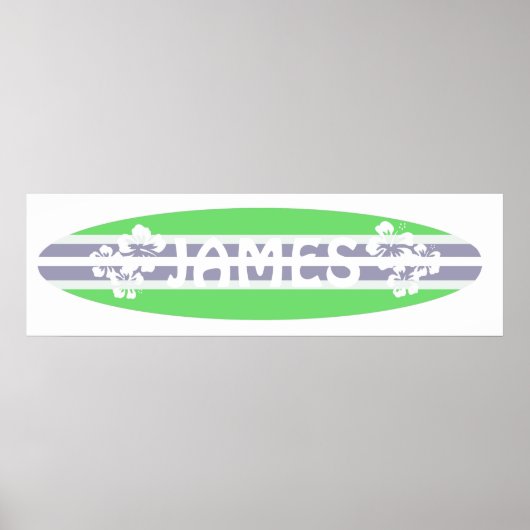Poster Surf pour garçons personnalisable (Devant)
