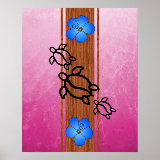 Poster Surf Retro Honu (Devant)