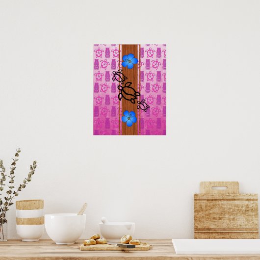 Poster Surf Retro Honu (Cuisine)