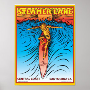POSTER SURF SANTA CRUZ DE STEAMERLANE