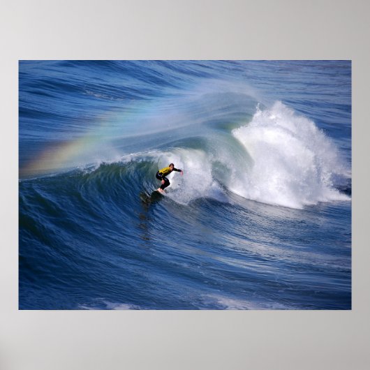 Poster Surf sous un arc-en-ciel 24 x 18 Imprimer (Devant)