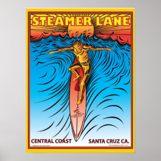 POSTER SURF STEAMERLANE PÈRE NOËL CRUZ